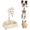 Adjustable Pet Water Dispenser, Feeder for Small Pets, 450ml Water Bottle, 100% Leak-Free