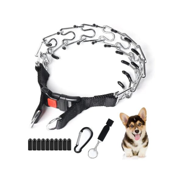 Adjustable Pinch Collar with Quick Release Buckle and Prong for Small Medium Large Dogs