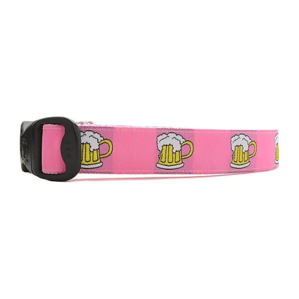 Adjustable Pink Dog Collars for Medium Large Dogs with Nylon Material