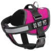 Adjustable Pink Dog Vest with Exclusive Removable No Pet Warning Patches for Large Dogs