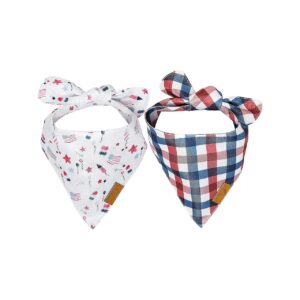 Adjustable Polyester Bandanas, 4th of July Bandana Set 2-Pack