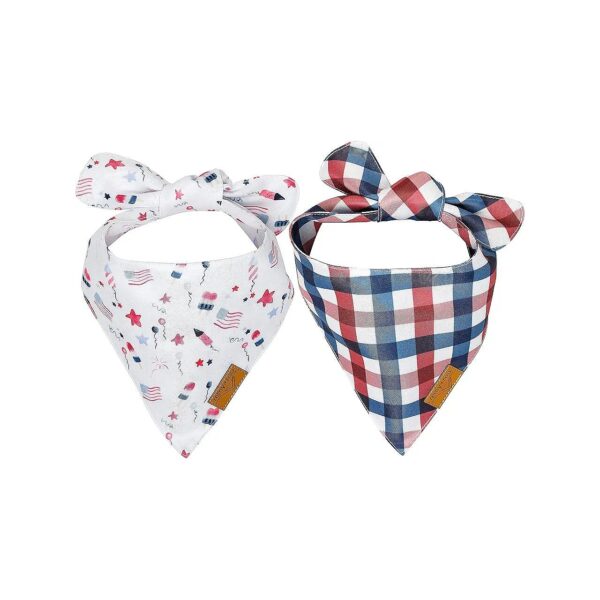 Adjustable Polyester Bandanas, 4th of July Bandana Set 2-Pack