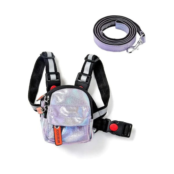 Adjustable Polyester Dog Backpack Harness with Saddlebag for Small Medium Large Dogs