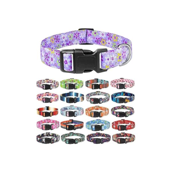 Adjustable Premium Floral Dog Collars for Small Medium Large Breeds Unisex Puppy Fashion