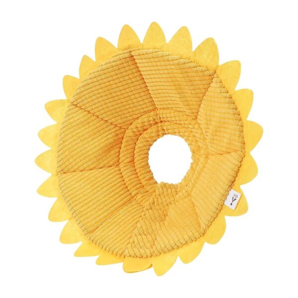 Adjustable Recovery Collar with Sunflower Pattern for Small Cats and Dogs