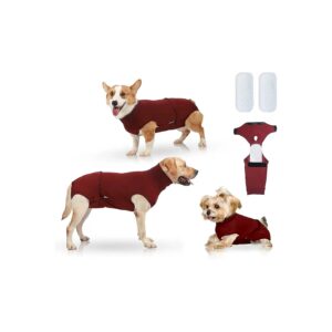 Adjustable Recovery Suit for Dogs After Surgery Substitute E-Collar Cone Cotton Material