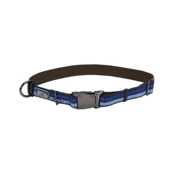 Adjustable Reflective Dog Collar for Outdoor Adventures in Sapphire