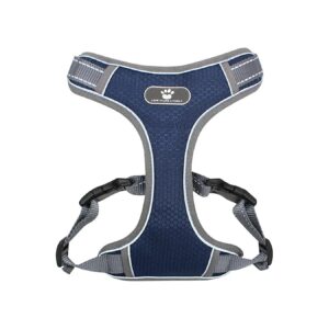 Adjustable Reflective Dog Harness for Small Medium Large Dogs Cats Small Navy