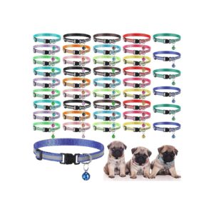 Adjustable Reflective Nylon Cat Collars with Bell for Cats and Small Dogs