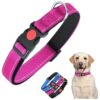 Adjustable Reflective Nylon Dog Collar for Large Breeds - Soft, Comfortable, and Safe