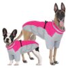 Adjustable Reflective Waterproof Windproof Dog Snowsuit Fleece Jacket Pink XL