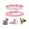 Adjustable Rhinestone Dog Collar with Crystal Diamonds for Small to Medium Dogs in Pink