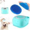 Adjustable Ring Handle Dog Bath Brush for Long and Short Haired Dogs and Cats