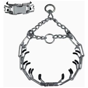 Adjustable Silver Metal Collar for Small Medium Large Dogs with Quick Release Buckle