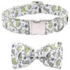 Adjustable Small to Large Dinosaur Print Cotton Dog Bowtie Collar