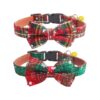 Adjustable Snowflake Dog Collars Breakaway with Bow Tie and Bell for Small Pets