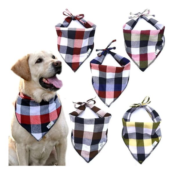 Adjustable Soft Cotton Dog Bandanas for Small Medium Large Breeds Dogs Washable Scarf