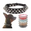 Adjustable Soft Leather Spike Dog Collar for Small Medium Large Dogs