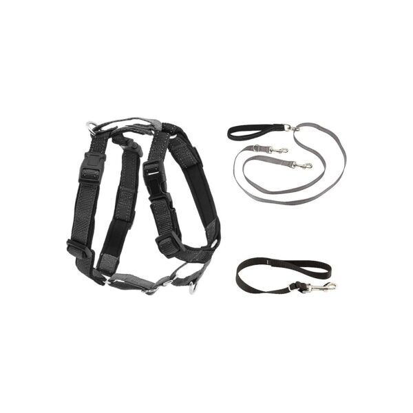 Adjustable Soft-Padded Dog Harness with Leash Control and Car Safety