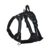 Adjustable Soft Padded Dog Harness with No-Pull Design and Reflective Stripes Black Large