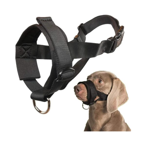 Adjustable Soft Padded Dog Muzzle for Large Breeds with Reduced Barking and Chewing