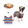 Adjustable Sombrero Dog Costume Pet Serape Poncho Cape Medium Size Non Slip Buckle