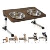 Adjustable Stainless Steel Dog Food Bowl with 6 Heights and 3 Angles for Medium Dogs