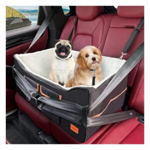 Adjustable Strap and Waterproof Car Seat for Small to Medium Dogs with Travel Accessories