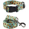 Adjustable Sunflower Pet Collars Set for Small Medium Large Dogs and Boys and Girls