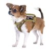 Adjustable Tactical Brown Nylon Dog Harness with Rubber Handle for Puppy Training