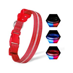 Adjustable USB Rechargeable LED Dog Collar for Safe Night Walks