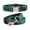 Adjustable Velvet Dog Collar and Leash Set for Small and Large Dogs