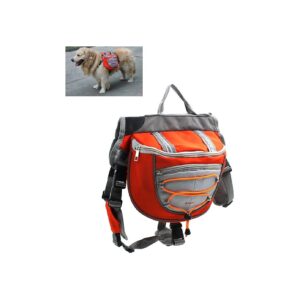 Adjustable Waterproof Dog Backpack for Hiking Camping Travel Orange