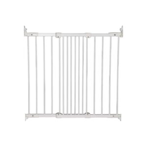 Adjustable White Metal Wall Mount Baby Safety Gate for Flexibility and Peace of Mind