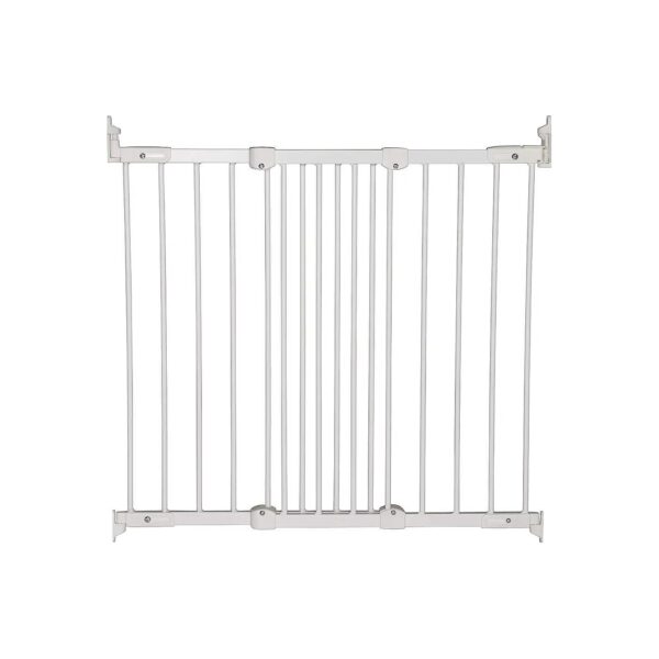 Adjustable White Metal Wall Mount Baby Safety Gate for Flexibility and Peace of Mind