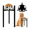 Adjustable Width Metal Dog Bowl Stand for Large to Medium Size Dogs