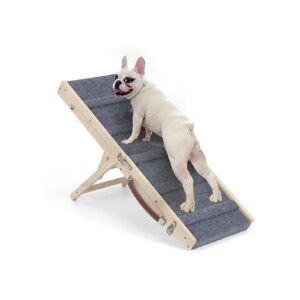 Adjustable Wood Dog Ramp for High Beds and Couches for Small Pets