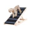 Adjustable Wooden Dog Ramp for Small Large Old Dogs Cats Bed Sofa Car