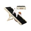 Adjustable Wooden Dog Ramp for Small Pets with Weight Limit 30 LBS