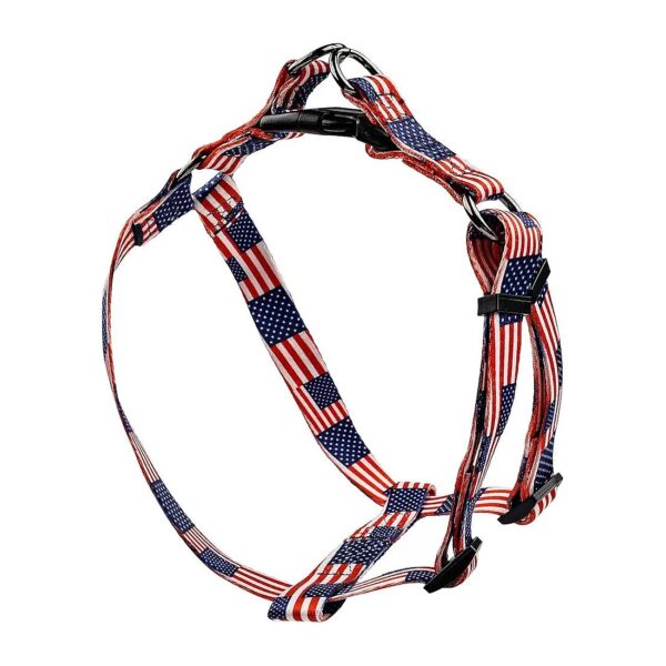 Adjustable and Comfortable Stars and Stripes Dog Harness Size L