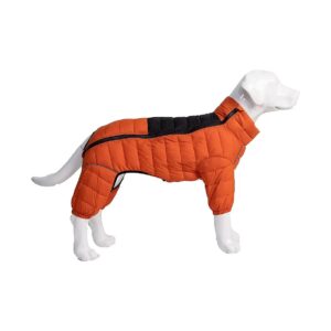 Adjustable and Reflective Dog Winter Jacket for Small Medium Large Breeds Orange