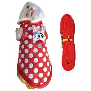 Adorable Christmas Hamster Clothes with Bunny Head Pattern and Adjustable Leash