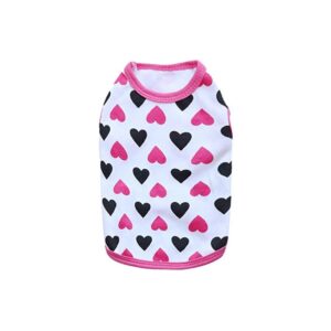 Adorable Heart Print Pet Shirt for Small to Medium Size Dogs and Cats