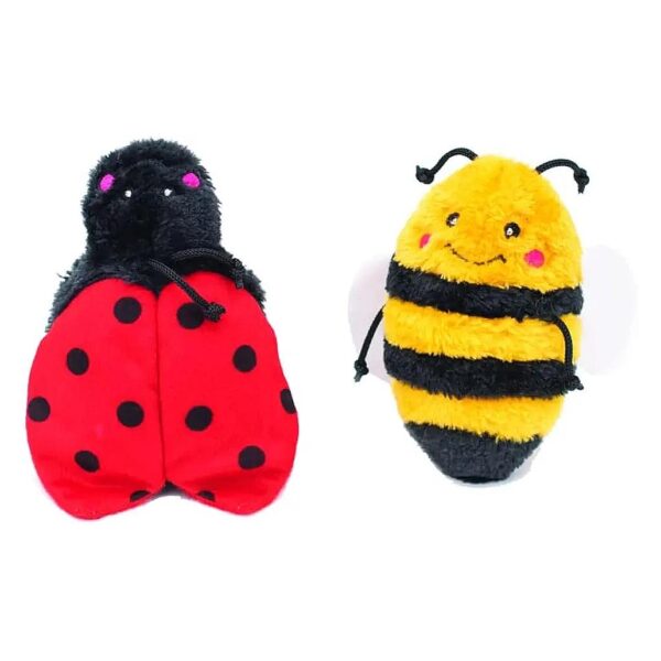 Adorable Ladybug and Bee Dog Toys with Squeaky and Crinkly Sounds