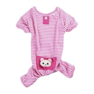 Adorable Pink Bear Pocket Dog Jumpsuit for Small and Medium-Sized Pets