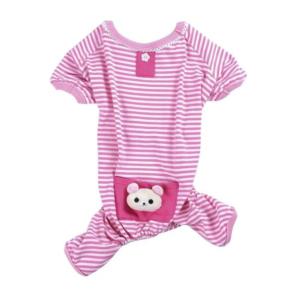 Adorable Pink Bear Pocket Dog Jumpsuit for Small and Medium-Sized Pets