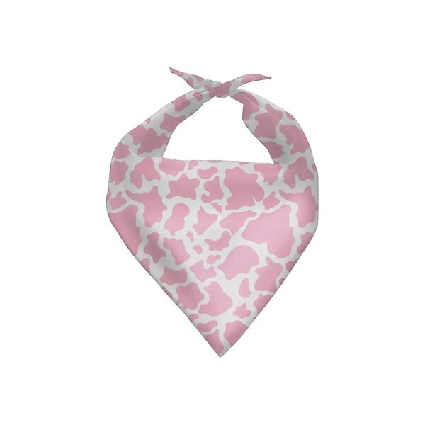 Adorable Pink Cow Print Dog Bandana Scarf for Small to Large Dogs Adjustable and Washable