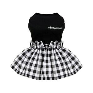 Adorable Plaid Dog Dress for Small Dogs Girl with Comfortable Fit