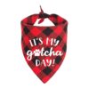 Adorable Red Plaid Cotton Dog Bandanas for Pet Lovers Gifts