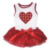 Adorable Red Polka Dots Heart Patterned Dog Dress for Large Canines